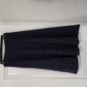 H&M navy lace midi skirt